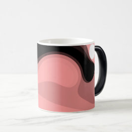 Sunset Horizon: Abstrakt Rosa, Black & White Magisk Mugg