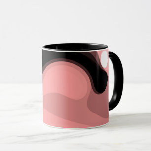 Sunset Horizon: Abstrakt Rosa, Black & White Mugg