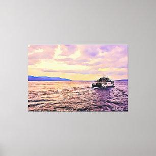 Sunset Horizon vid Bali sund Canvastryck
