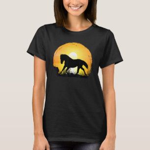 Sunset Horse Breed Silhouette American Quarter H T Shirt
