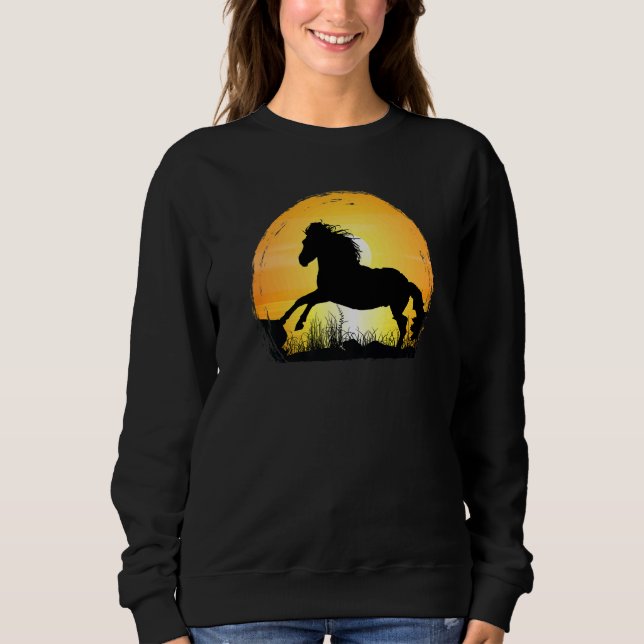 Sunset Horse Breed Silhouette  Appaloosa T Shirt (Framsida)
