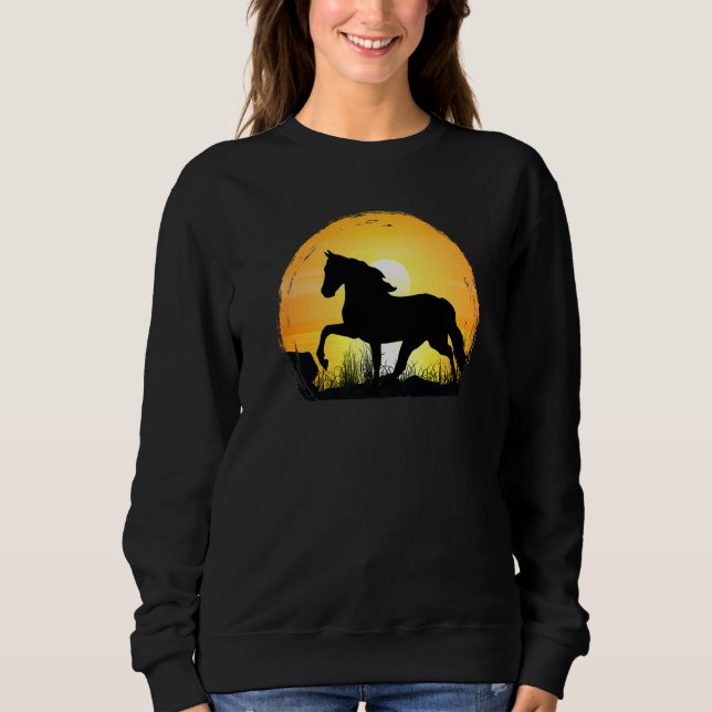 Sunset Horse Breed Silhouette  Haflinger Horse T Shirt (Framsida)