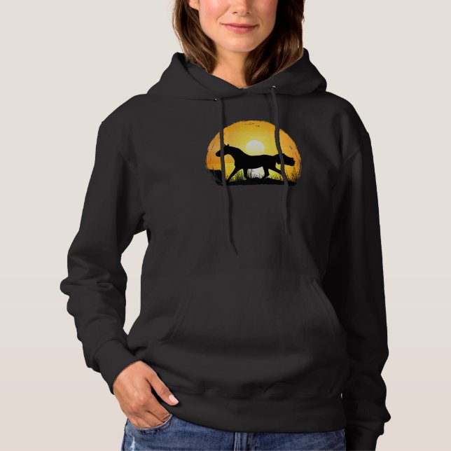 Sunset Horse Breed Silhouette  Holsteiner Horse T Shirt (Framsida)
