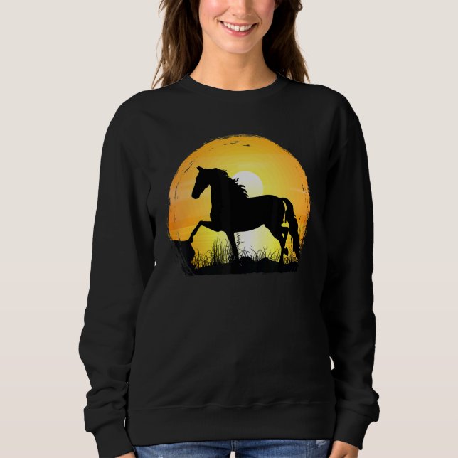 Sunset Horse Breed Silhouette   Morgan T Shirt (Framsida)