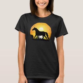 Sunset Horse Breed Silhouette Westphalian T Shirt