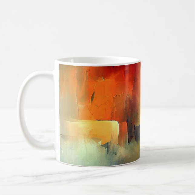 Sunset Hues Abstrakt Art Mugg, konstnärlig present Kaffemugg (Vänster)