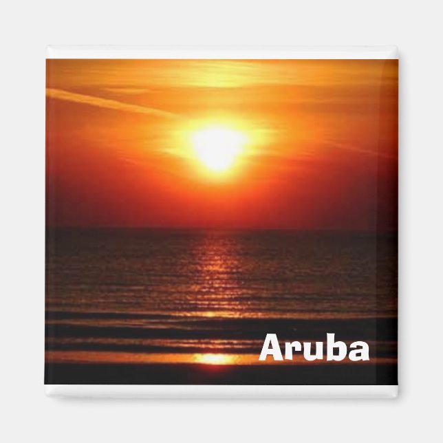 sunset i Aruba Magnet (Framsidan)