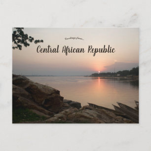 Sunset i Bangui Central African Republic Vykort