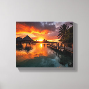 Sunset i Bora Bora Canvastryck