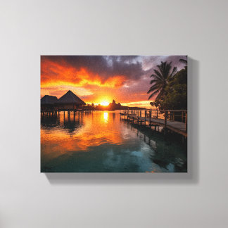 Sunset i Bora Bora Canvastryck