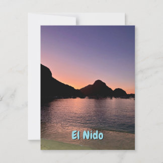 Sunset i El Nido Vykort