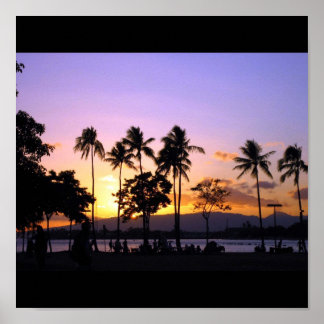 Sunset i Hawaii Poster