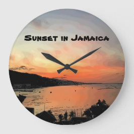 Sunset i Jamaica Stor Klocka