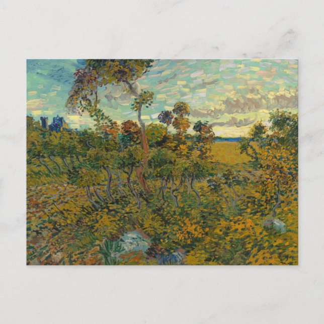 Sunset i Montmajour av Vincent Van Gogh Postcard Vykort (Framsida)