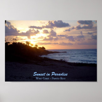 Sunset i Puerto Rico Poster