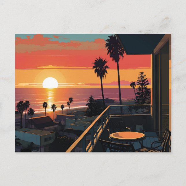 SUNSET I SANTA MONICA #1 VYKORT (Framsida)