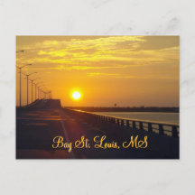 Sunset in Bay St Louis, MS Postcard