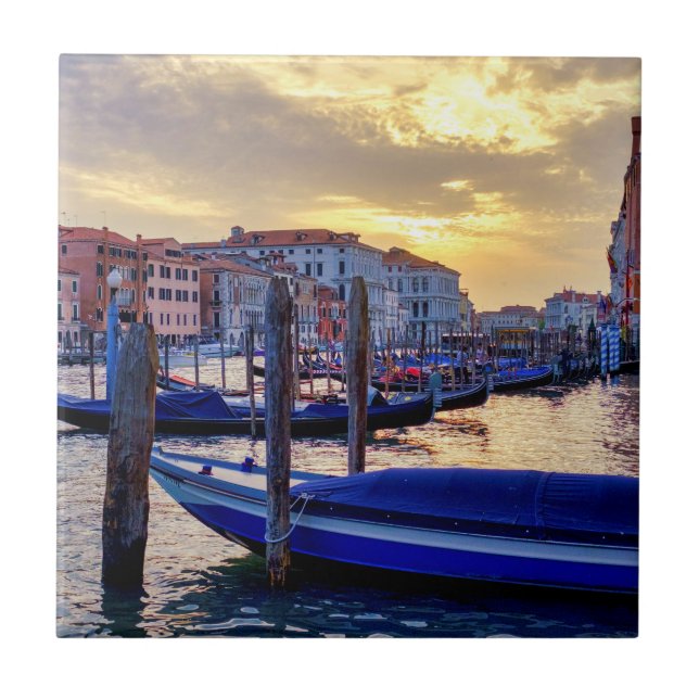 Sunset in Canal Grande Kakelplatta (Framsidan)