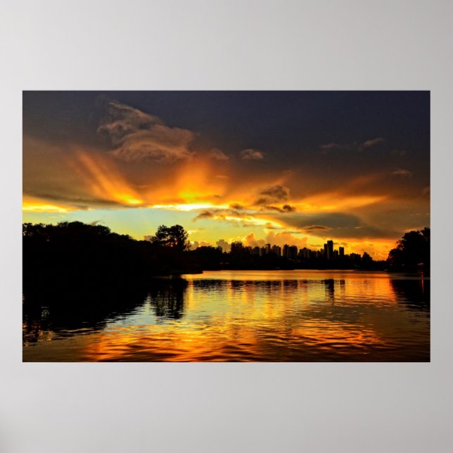 Sunset in City Londrina, Brasilien Poster (Framsidan)