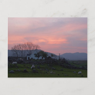 Sunset in Connemara County Galway Ireland in the I Vykort
