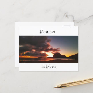 Sunset in Le Morne Mauritius Helg Vykort