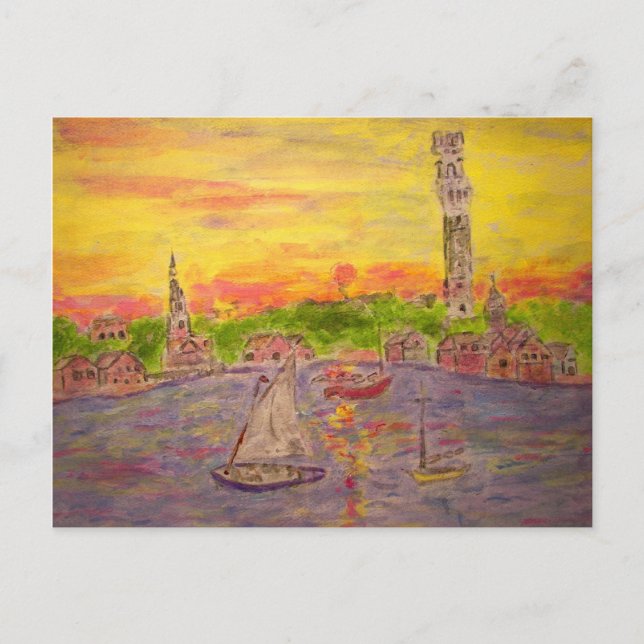 sunset in provincetown vykort (Framsida)