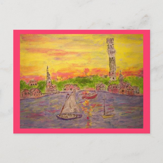 sunset in provinetown Peace on Earth Vykort (Framsida)