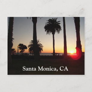 Sunset in Santa Monica, CA Vykort