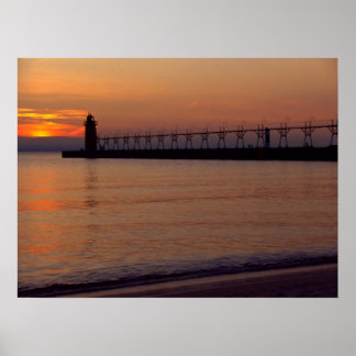 Sunset in South Haven Poster