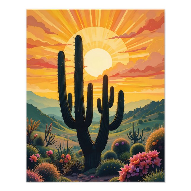 Sunset in The Desert - Boho and Wild Fototryck (Framsidan)