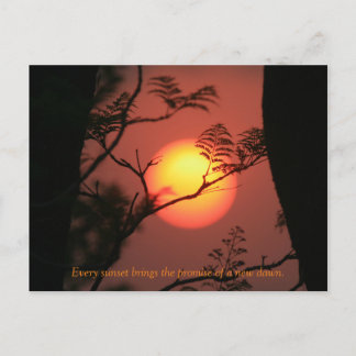 Sunset inspirational Quote Vykort