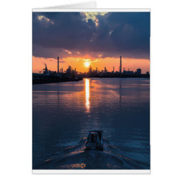 Sunset Japan Himlar Hälsningskort