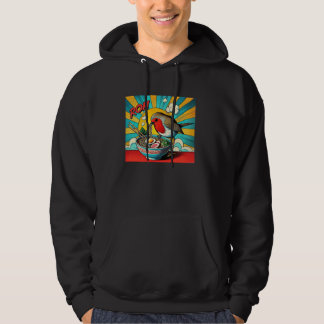 Sunset japansk Art Noodles Älskare Wildlife Robin Hoodie