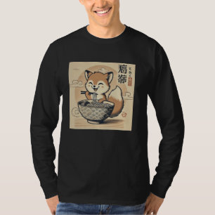 Sunset Japansk Noodle Älskare Wildlife Cute Fox Va T Shirt