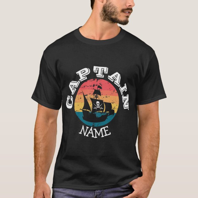 Sunset Jolly Roger Pirat Party Frakt T-Shirt (Framsida)