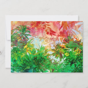 Sunset Jungle Tropical Handflatan Lövs Julkort