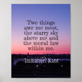 Sunset Kant Motivational Quote Awe Poster