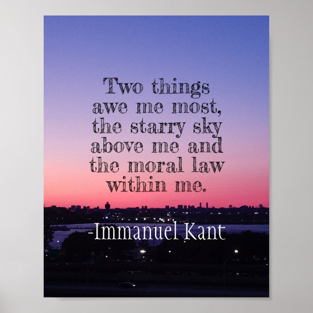 Sunset Kant Motivational Quote Awe Poster (Framsidan)