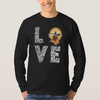 Sunset Kärlek Horseback Rider Horse T Shirt