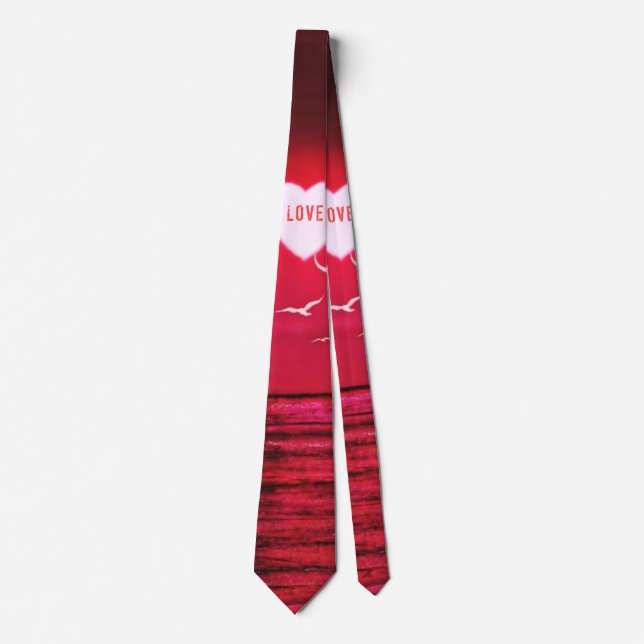 Sunset Kärlek Romantic Black Neck Tie Slips (Framsida)