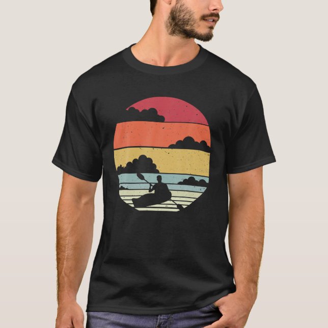 Sunset Kayak Kajak Canoe T Shirt (Framsida)