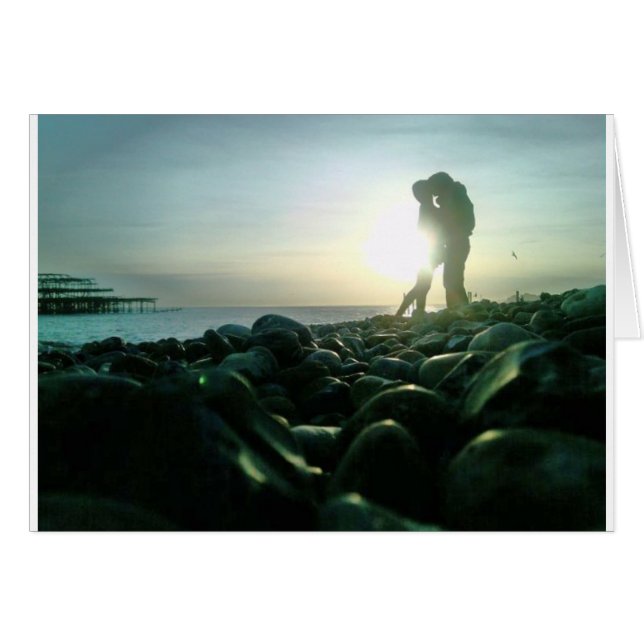 Sunset Kiss Hälsningskort (Framsidan Horizontal)