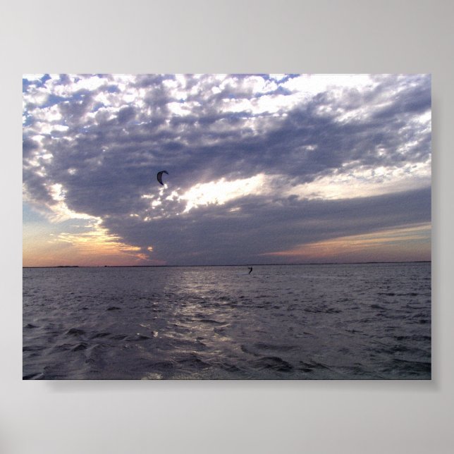 Sunset Kiteboarding Poster (Framsidan)