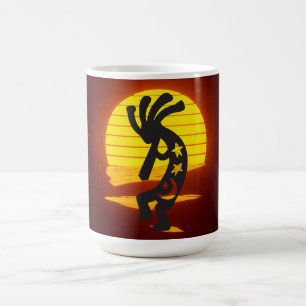 Sunset Kokopelli Måne och Stars Kaffemugg