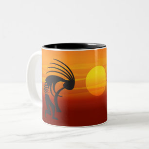 Sunset Kokopelli Två-Tonad Mugg