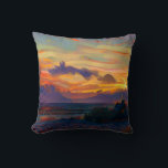 SUNSET KUDDE<br><div class="desc">En konstform av en vacker solnedgång som även visar sten, strand och en man som fiskar.</div>