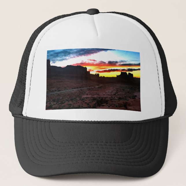 Sunset La Sal Mountains Viewpoint Arches National Truckerkeps (Framsida)