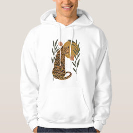 Sunset Leopard - Botaniskt jungle Art Hoodie