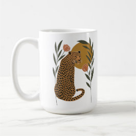 Sunset Leopard - Botaniskt jungle Art Kaffemugg