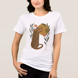 Sunset Leopard - Botaniskt jungle Art T Shirt